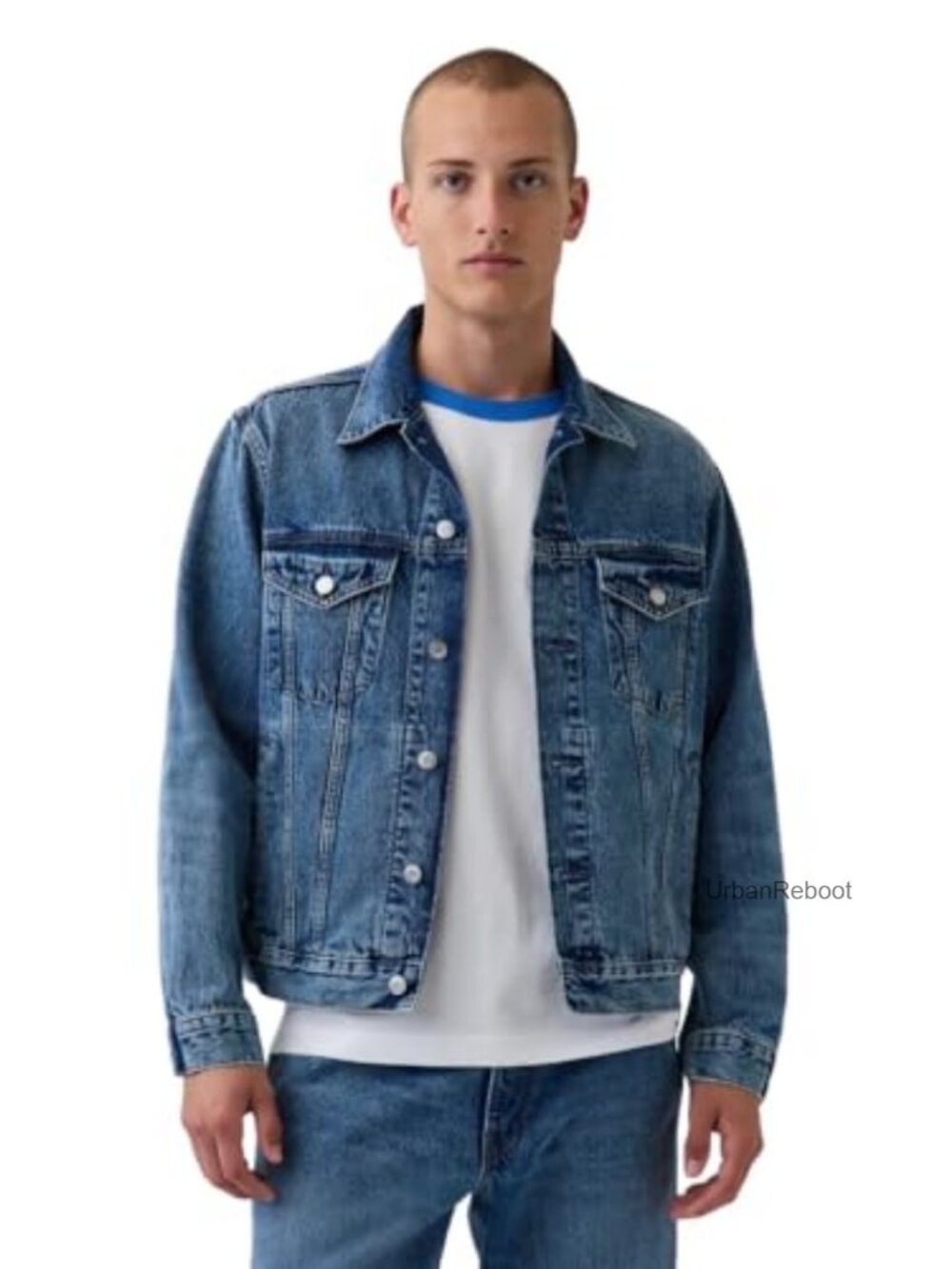 GAP Men's Icon Denim Jacket Cotton Regular Fit Point Collar Fall